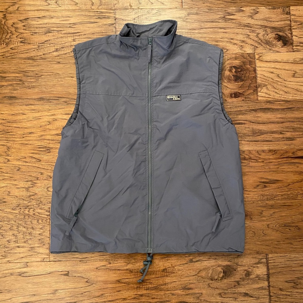 Mathewson & Rowe Full Zip Vest Mens Large Gray Nylon Mesh Lined Utility Gorpcore